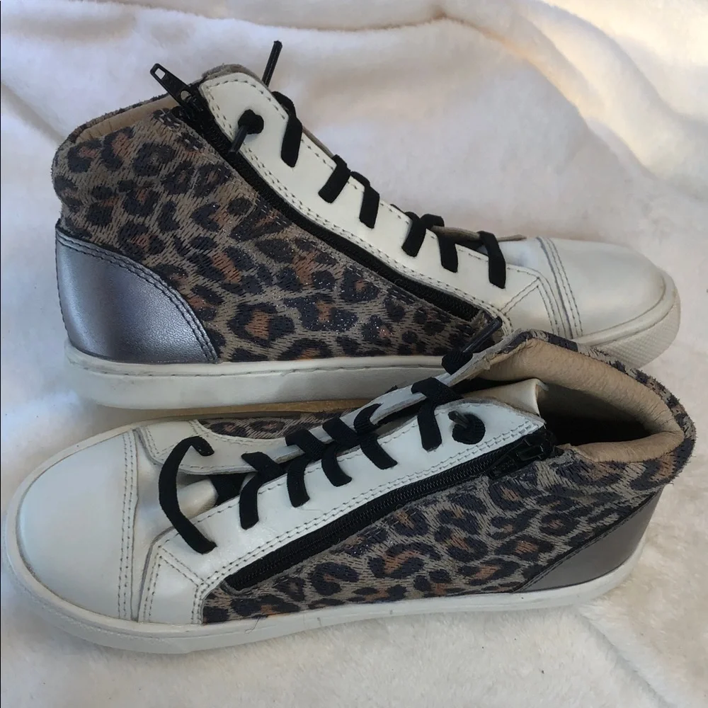 Nordstrom Leopard-Print High-Top Sneakers in White, Brown and Black